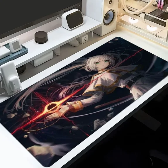 Anime galaxy mouse pad on desk lifestyle shot